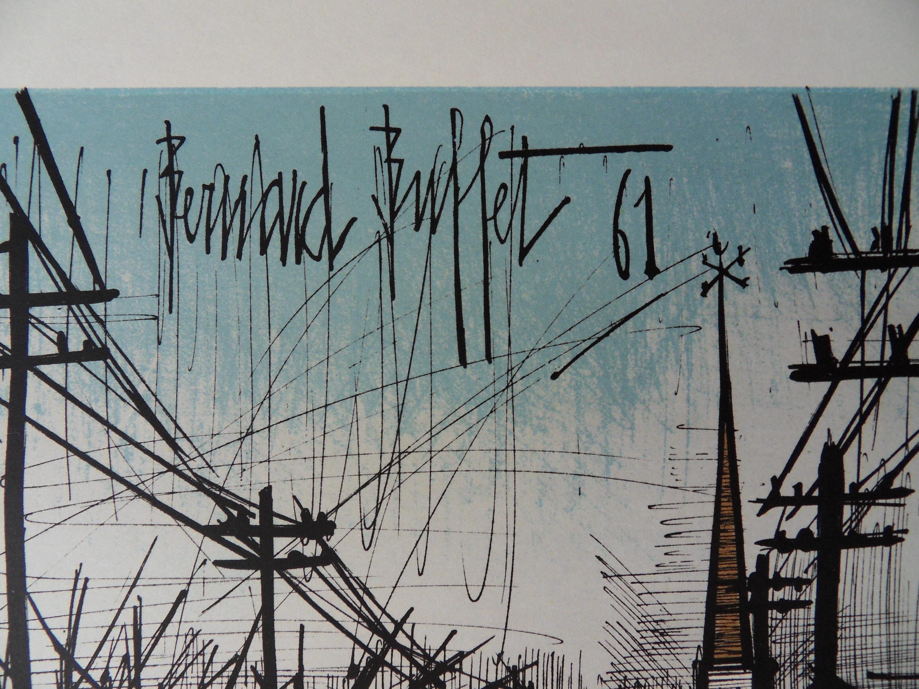 Bernard BUFFET: the Road, Original Signed LITHOGRAPH, 1962