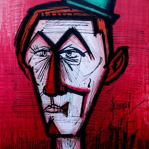 Bernard BUFFET: The Red Clown, LITHOGRAPH signed and referenced, 1967, MOURLOT
