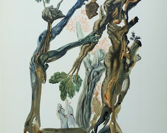 Salvador DALI: Inferno 13, The Forest of Suicides, Original Engraving, DIVINE COMEDY + certificate