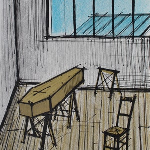 BUFFET Bernard : The Coffin - original LITHOGRAPH  - Referenced, MOURLOT, 1978