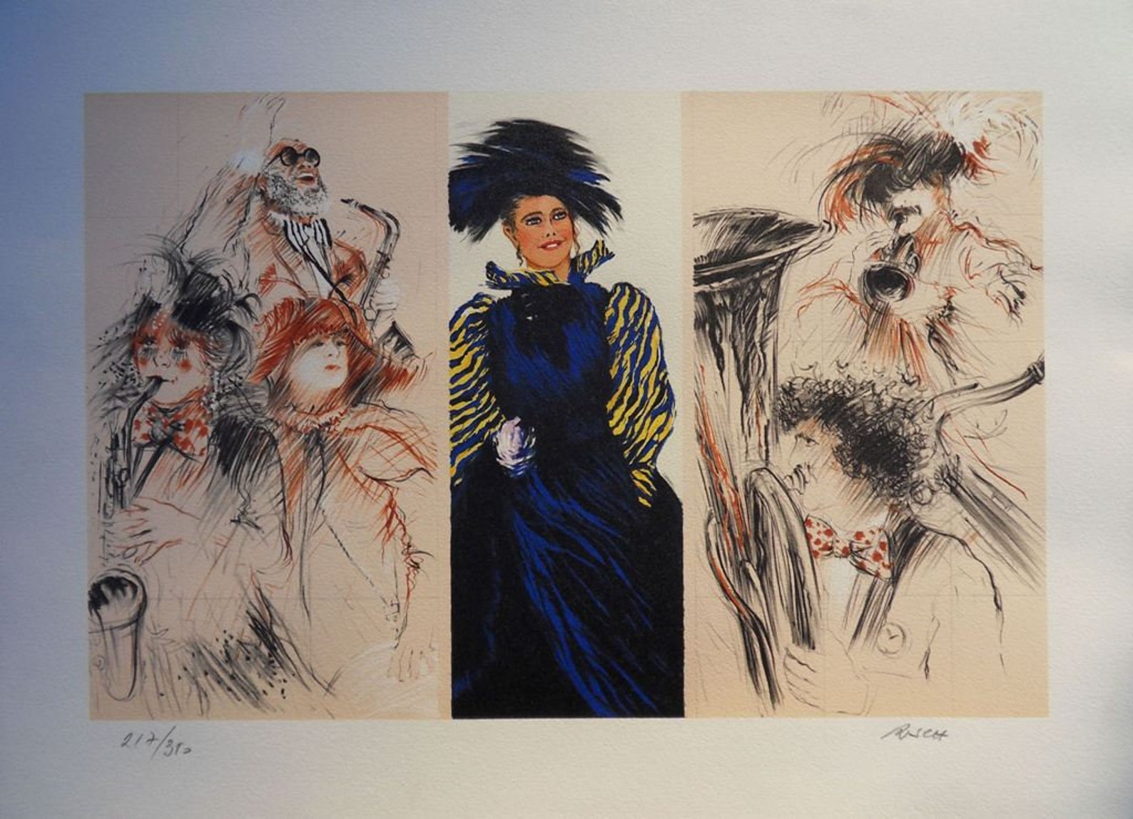 Pierre RISCH : Jazz # Original LITHOGRAPH - Signed and Numbered - 350 ...