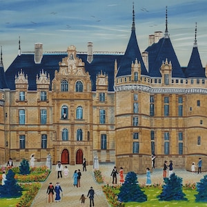 Dan GANDRE - Château of Azay-le-Rideau - Original Signed Lithograph - 1982