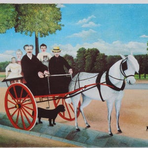 Henri ROUSSEAU : Father Junier's cart, original LITHOGRAPH signed and numbered, 300 copies, 1976
