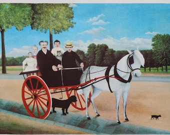 Le Douanier ROUSSEAU - The Father Junier’s Cart - Original Lithograph - 1976