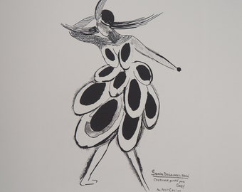 Sonia DELAUNAY :  Spanish dress - Original signed LITHOGRAPH, 600 copies