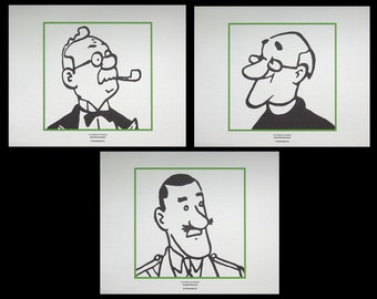HERGÉ : TINTIN Cigars of Pharao, 3 lithographs ex libris, 2011