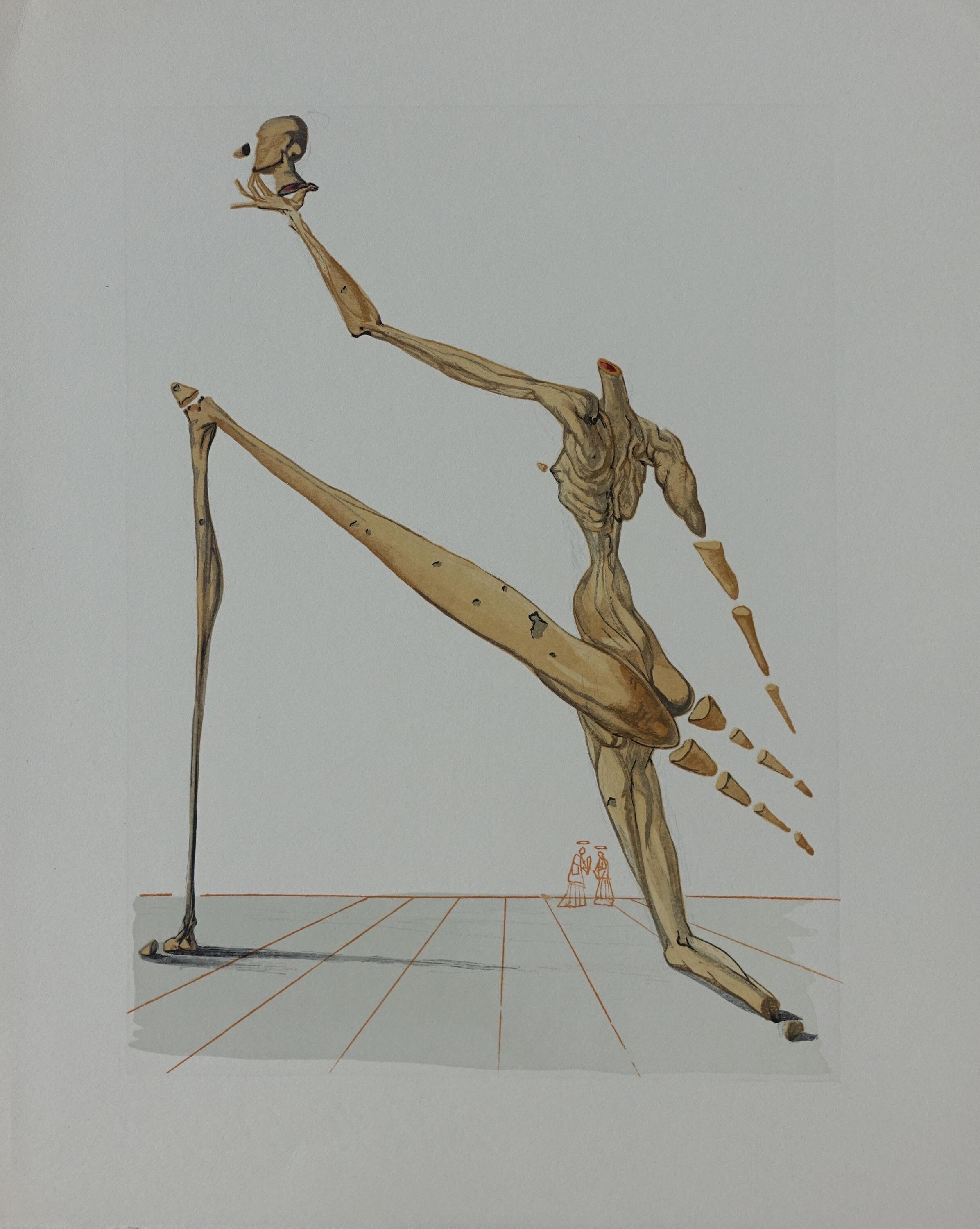 SALVADOR DALI: Hell 28, Bertrand of Born, Original Woodcut, 1960, Divine Comedy + Certificate