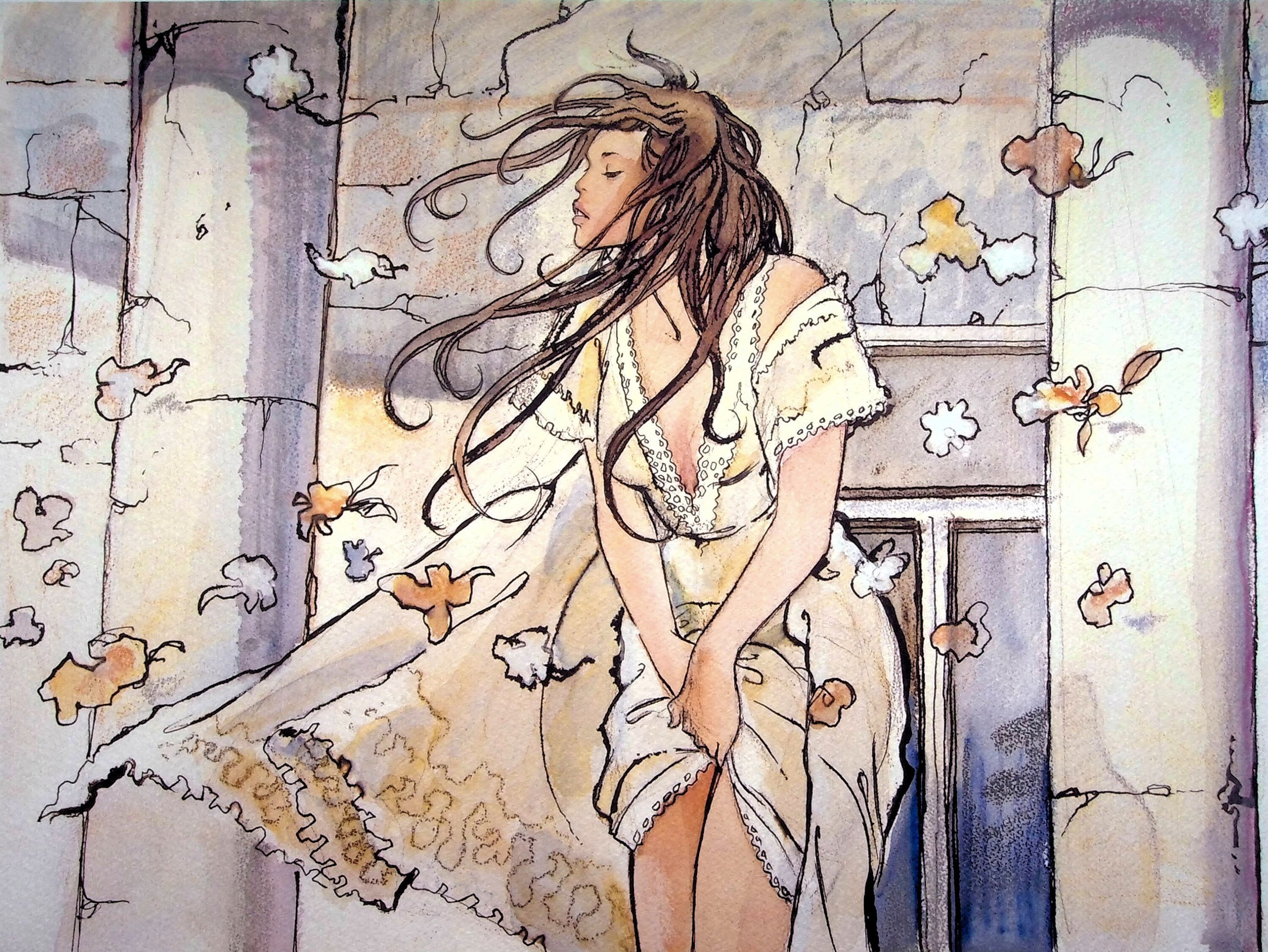 Milo MANARA : Dress in the Wind Erotic Signed Print - Etsy