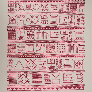 Yona FRIEDMAN: Pittogrammi della Genesi (Rosa), Serigrafia originale firmata, 1975