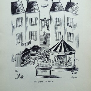 PEYNET Raymond - The absent minded - Humorous signed ETCHING,  1943