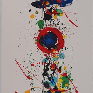 Sam FRANCIS: Armonia di colori, Omaggio all'orologio, Litografia originale firmata, 1992