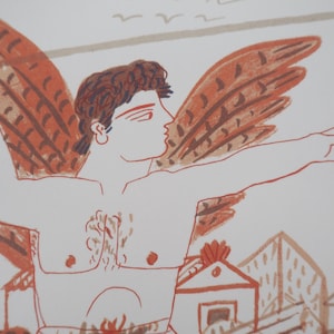 Alekos FASSIANOS: Atletismo, lanzamiento de jabalina, LITOGRAFÍA firmada, 2004