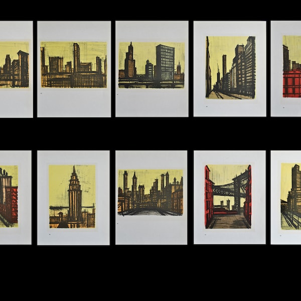 Bernard BUFFET : New York, 10 LITHOGRAPHIES, 1967 par MOURLOT