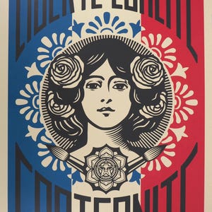 Shepard FAIREY: Libertà, Uguaglianza, Fraternità, Serigrafia originale firmata