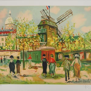 Maurice UTRILLO – Moulin de la Galette, Montmartre, Signed Lithograph | Paris Art, Modern Art, Limited Edition