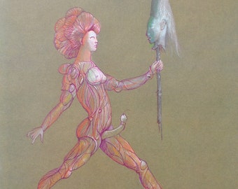 「真作」Leonor Fini「Les amants」銅版画　XXIV/XXX Woman Seated On A Naked Man (Femme Assise Aur Un Homme Nu