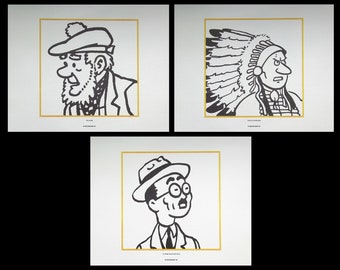 HERGÉ : TINTIN - Set of 3 characters, 3 lithographs ex libris, 2011