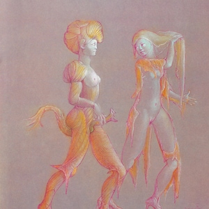 Leonor FINI (after) - The snake - Original signed LITHOGRAPH, 1980