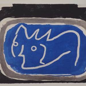GEORGES BRAQUE – Volto blu 1962 – Fototipia artistica – 30x38,5 cm – Edizione limitata Phoebus & Cahiers d’Art