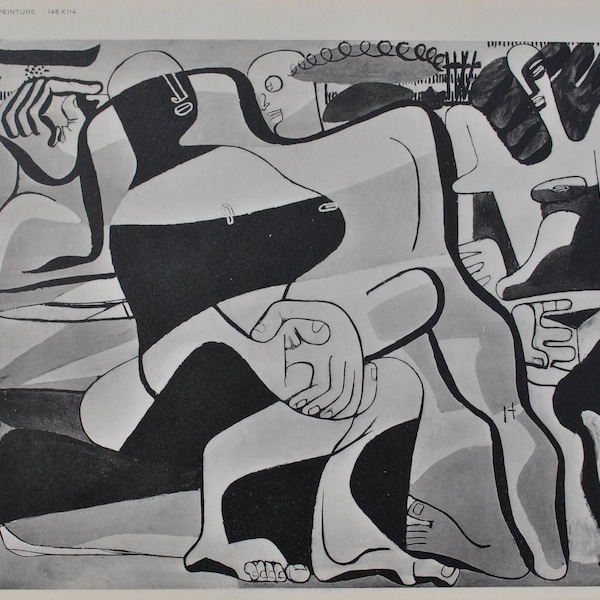 LE CORBUSIER : Les trois Baigneuses, GRAVURE d'époque, 1938