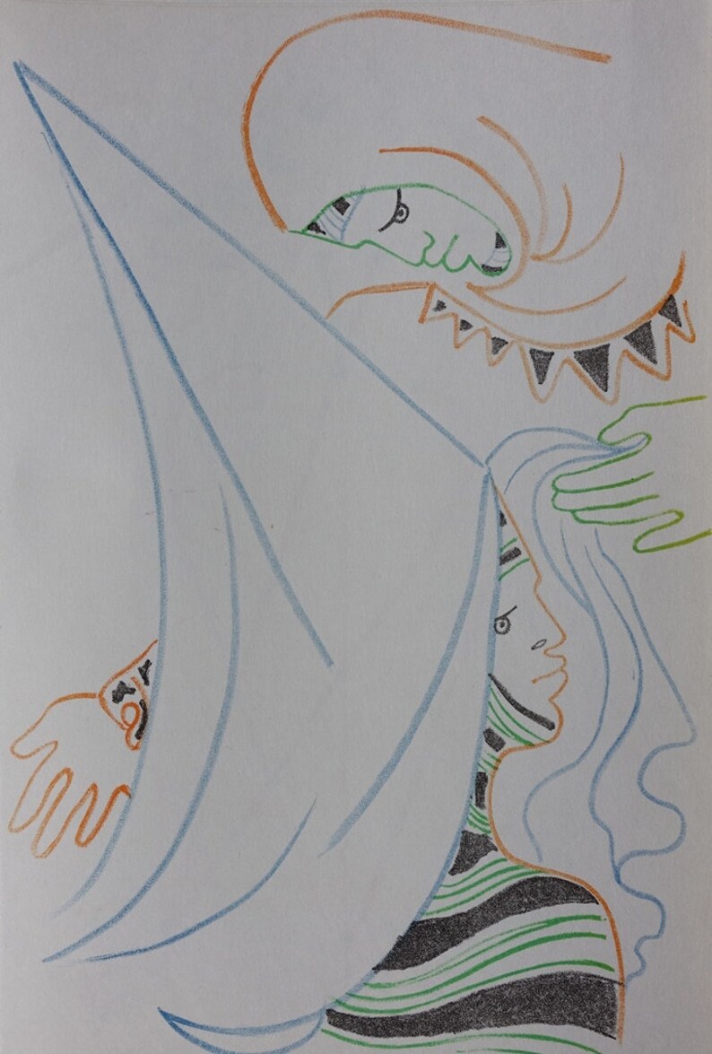 Renaud and Armide 2 - Original LITHOGRAPH Edition 1957 by MOURLOT Jean COCTEAU