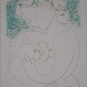 Pablo PICASSO: La grande maternità, litografia firmata, 1999
