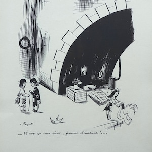 PEYNET Raymond, The housewife, Humorous signed ETCHING, 1943