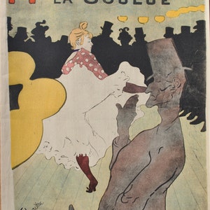 Henri de TOULOUSE-LAUTREC : The Goulue at the Moulin Rouge, Signed LITHOGRAPH, 1927 + certificate