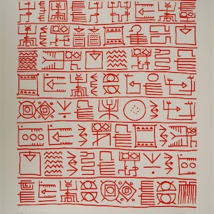 Yona FRIEDMAN: Pittogrammi arancioni – Serigrafia originale firmata, 1975