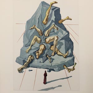 Salvador DALI: Inferno 26, The Inhabitants of Prato, Original Engraving, DIVINE COMEDY + certificate