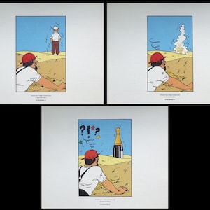 HERGÉ : TINTIN - The Crab in golden crowbars, 3 lithographs ex libris, 2011