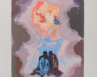 SALVADOR DALI : Paradise 15 - Dante's Ectasy - Original Woodcut, 1960, Divine Comedy + Certificate