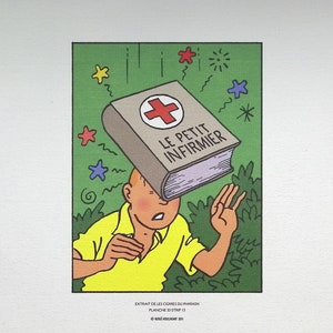 HERGE (after) - TINTIN : Cigars of the Pharaoh - 3 lithographs ex libris, 2011