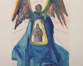 Original Etching Salvador Dali – Divine Comedy 1960 – Purgatory 33 Purified Dante – BFK Rives + Certificate