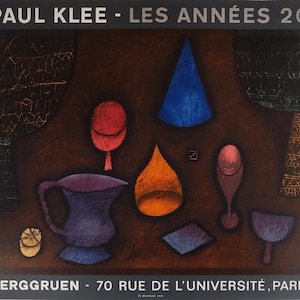 Paul KLEE: Mesa de dados (década de 1920), cartel litográfico original, 1970