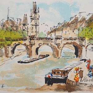 Urbain HUCHET - Paris, Conciergerie - Signed Original Lithograph - Artist Proof EA