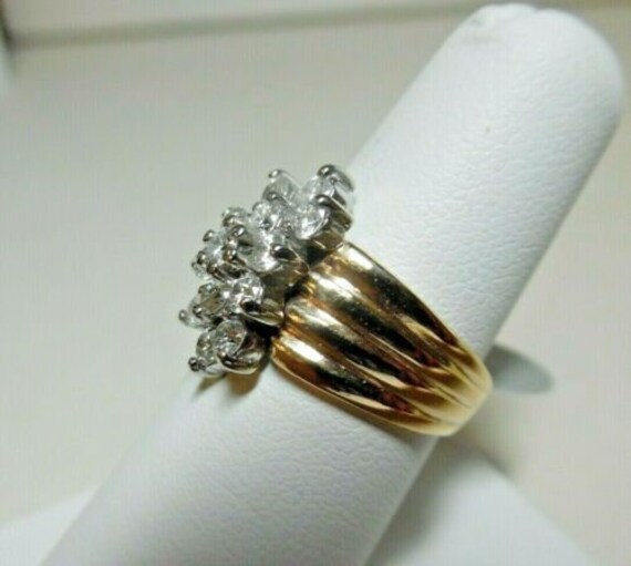 14K Yellow Gold Diamond 1.25 CTW Ladies Ring - Si… - image 4