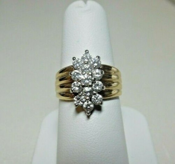 14K Yellow Gold Diamond 1.25 CTW Ladies Ring - Si… - image 1