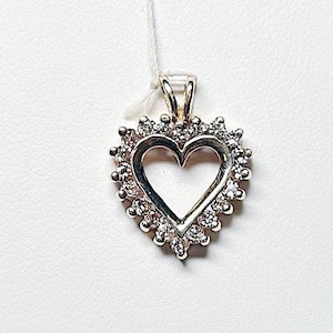 10K Yellow Gold Diamond Heart Pendant - Estate Jewelry #4509