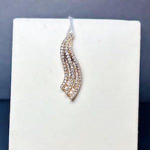 10K Yellow Gold Diamond Waterfall Pendant  - Estate Jewelry #9400