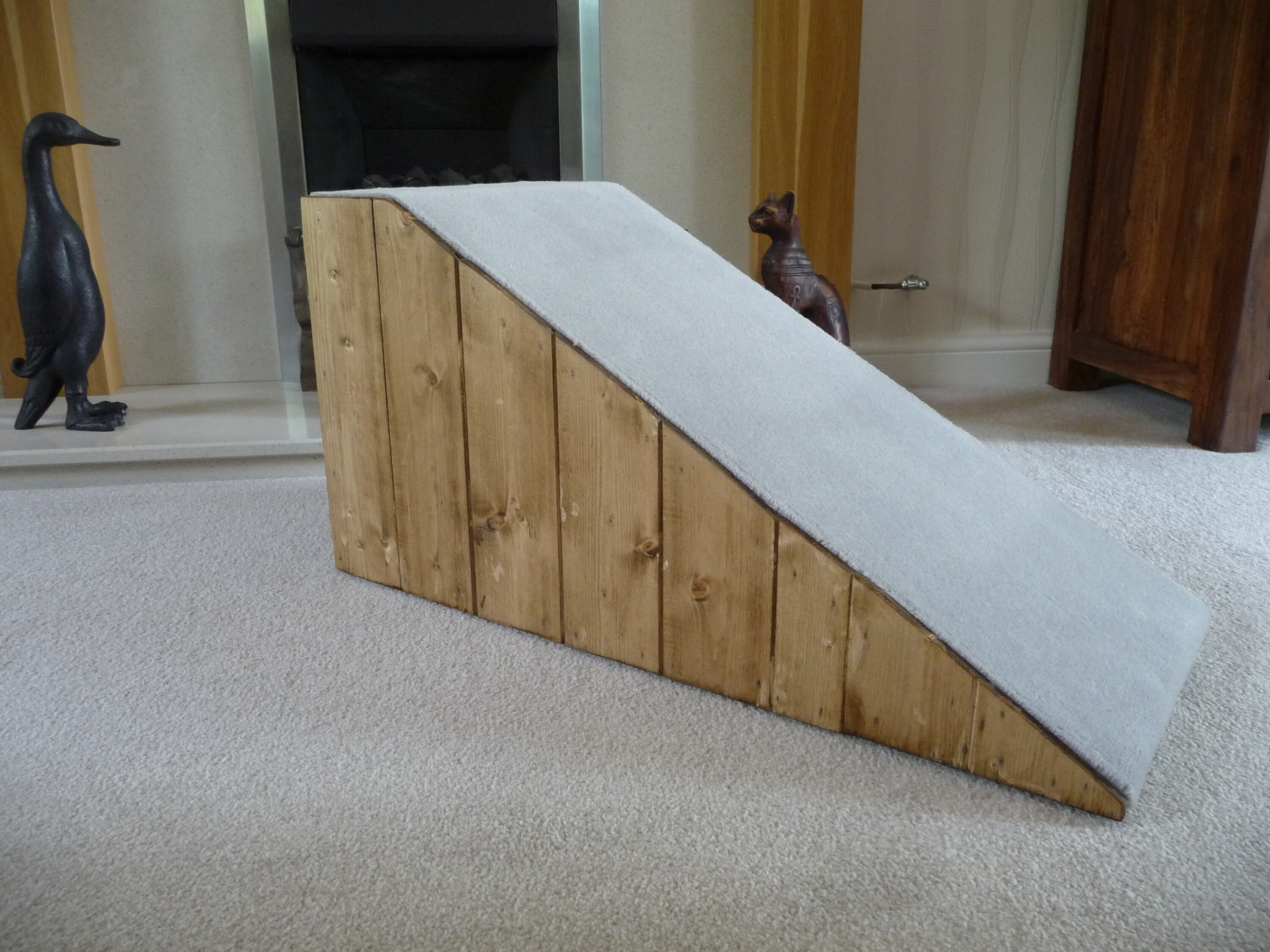 32cm H. X 65cm L. Pet Ramp With Oak Stain Wood Sides/pale Grey | Etsy UK