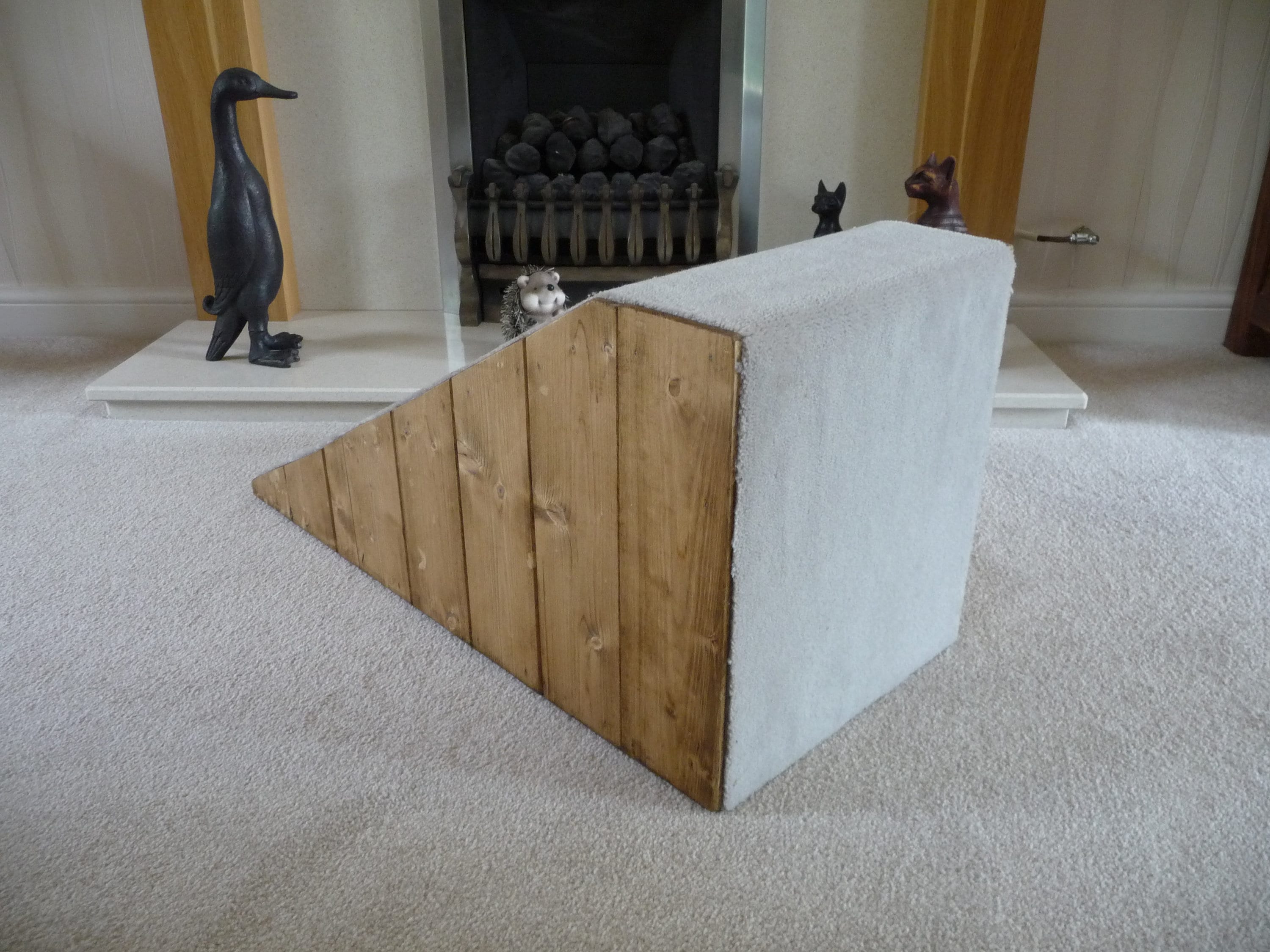 32cm H. X 65cm L. Pet Ramp With Oak Stain Wood Sides/pale Grey - Etsy UK