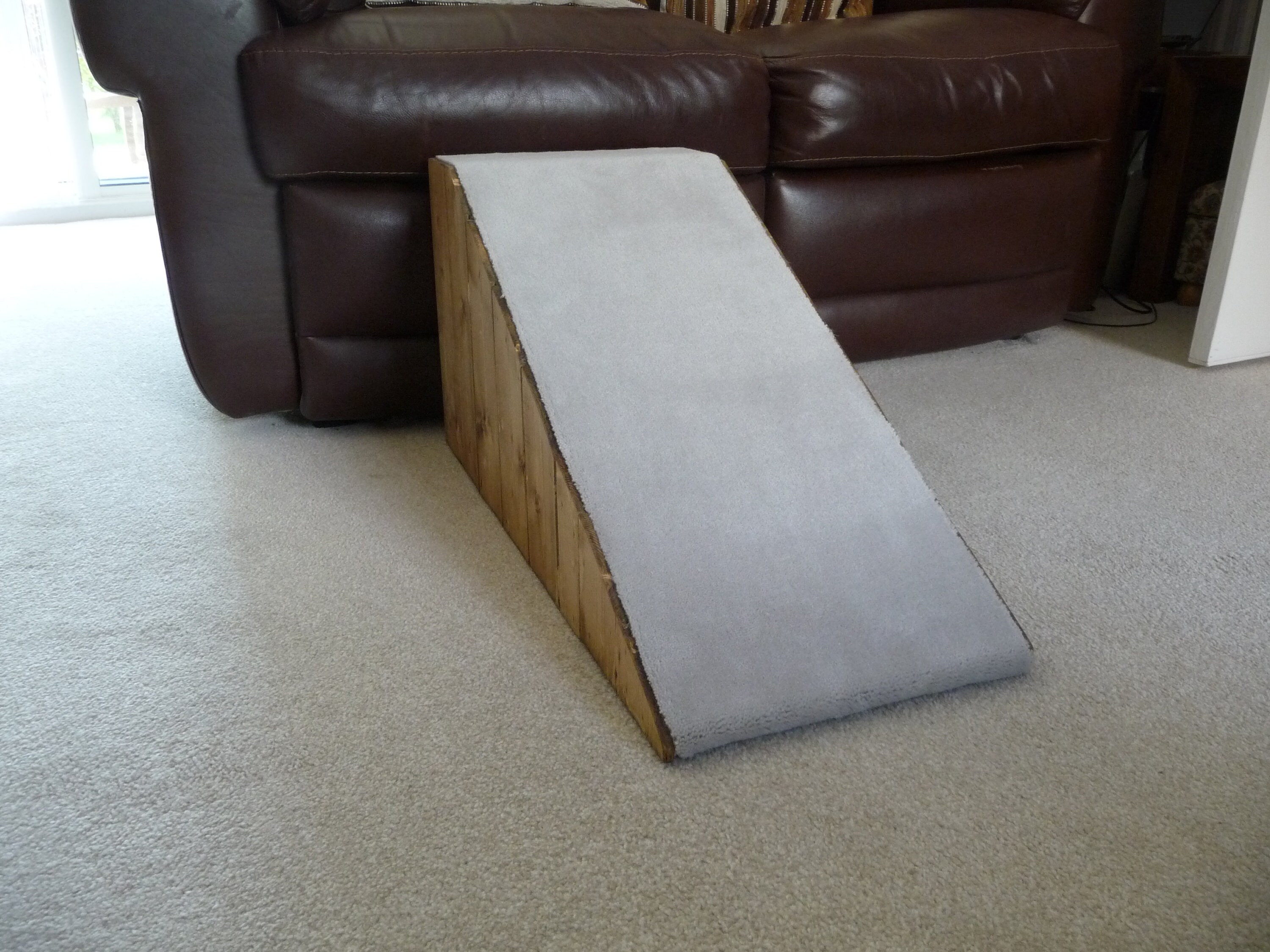 32cm H. X 65cm L. Pet Ramp With Oak Stain Wood Sides/pale Grey - Etsy UK