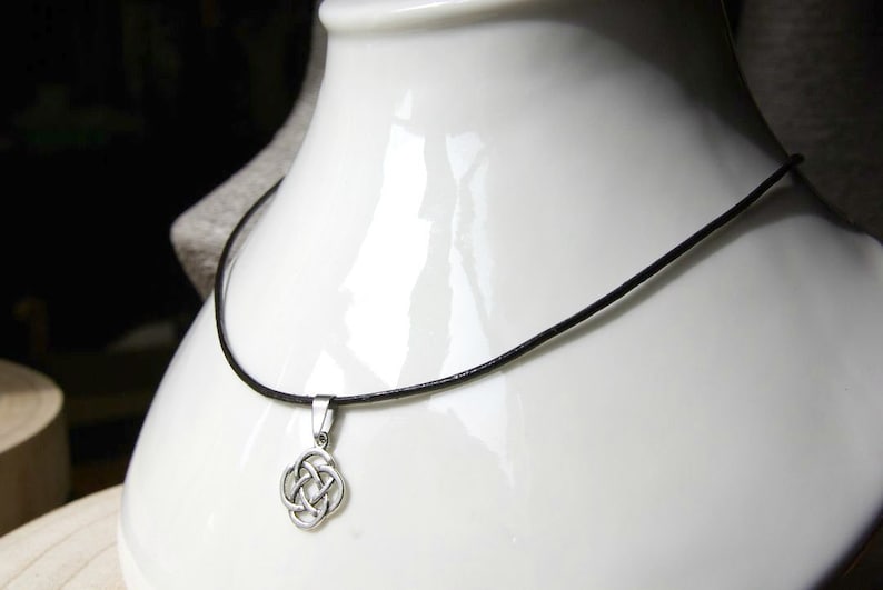 Celtic knot Tiny Trinity charm necklace, Celtic Knot Triquetra Pendant, amulet spiritual talisman protection Triskel Jewelry gifts for men image 8