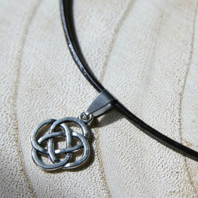Celtic knot Tiny Trinity charm necklace, Celtic Knot Triquetra Pendant, amulet spiritual talisman protection Triskel Jewelry gifts for men image 3