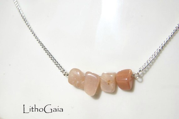 Moonstone Bar Necklace on 925 Silver Chain, Moonstone Jewelry, Minimalist, Crystal Necklaces, Gift for Her, Moonstone Gemstone, Zodiac