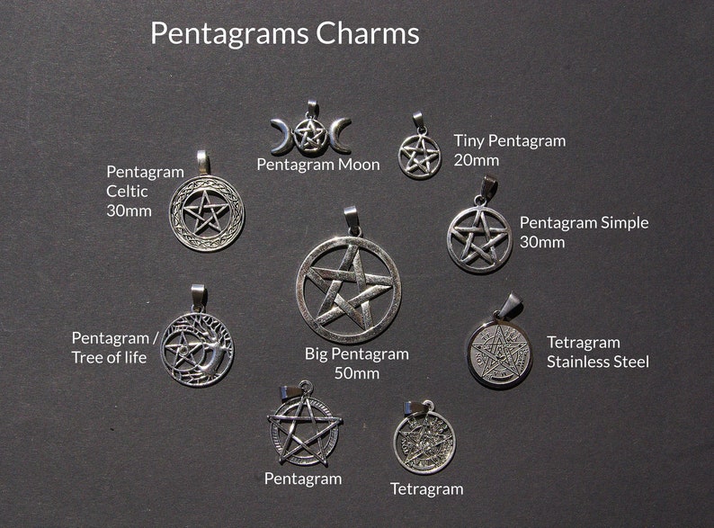 Pentacle charms Necklace Personalized, Pentagram charm Evil eye Talisman protection occult jewelry gift for men, Spiritual Sacred Geometry 