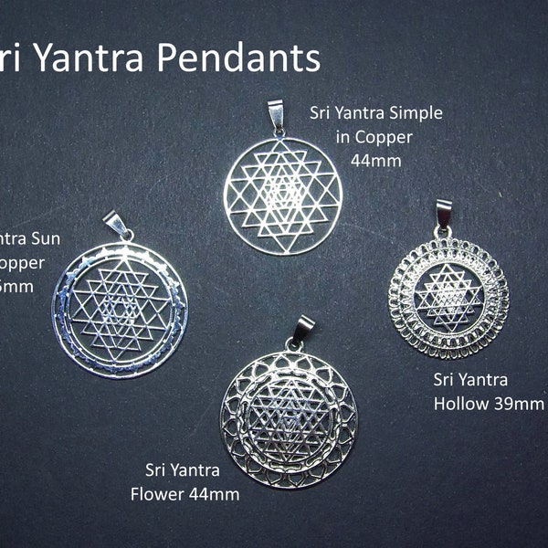 Pendentif Sri Yantra Collier Charme meditation, Talisman Spirituels cadeau amitié, Bijoux Amulette Zen Géométrie Sacrée