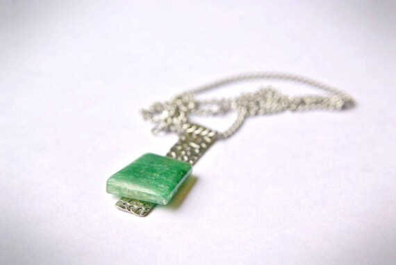 Natural Aventurine Jewelry, Gemstone Necklace, Pendant Cabochon, Heart Chakra, Aventurine Gift for Her, birthstone
