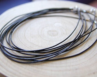 Brown Leather Cord Necklace cord 2mm with Zinc Alloy Lobster Claw Clasps and Brass Findings, Nickel Free, Platinum Metal Color